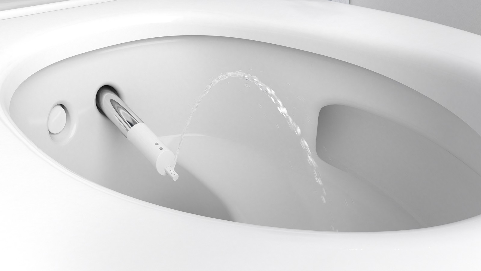 Krupni plan ručice tuša Geberit AquaClean Mera tuš WC uređaja Krupni plan ručice tuša Geberit AquaClean Mera tuš WC uređaja