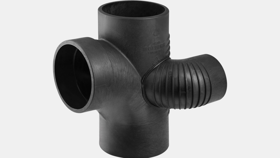 Geberit Silent-db20 duct branch fitting 88.5°, swept-entry, left