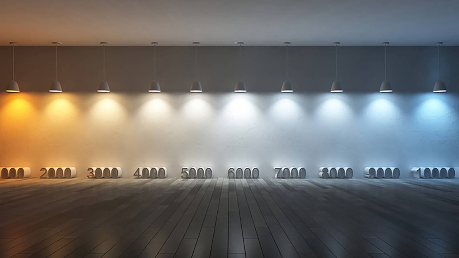 Ilustracija temperature boje s različitim vrijednostima kelvina (© iStock.com/SuriyaKK)