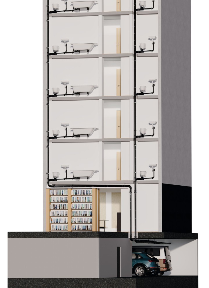 Instalacija sa sustavom Geberit Silent-Pro SuperTube Instalacija sa sustavom Geberit Silent-Pro SuperTube