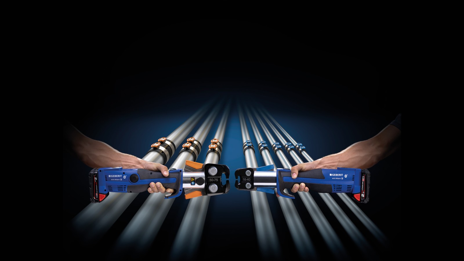 Usklađivanje boja čeljusti za stiskanje s dimenzijama Geberit FlowFit fitinga Usklađivanje boja čeljusti za stiskanje s dimenzijama Geberit FlowFit fitinga