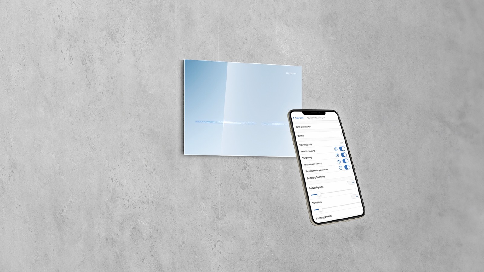 Podesite Geberit Sigma80 WC fispiranje s Geberit Control aplikacijom